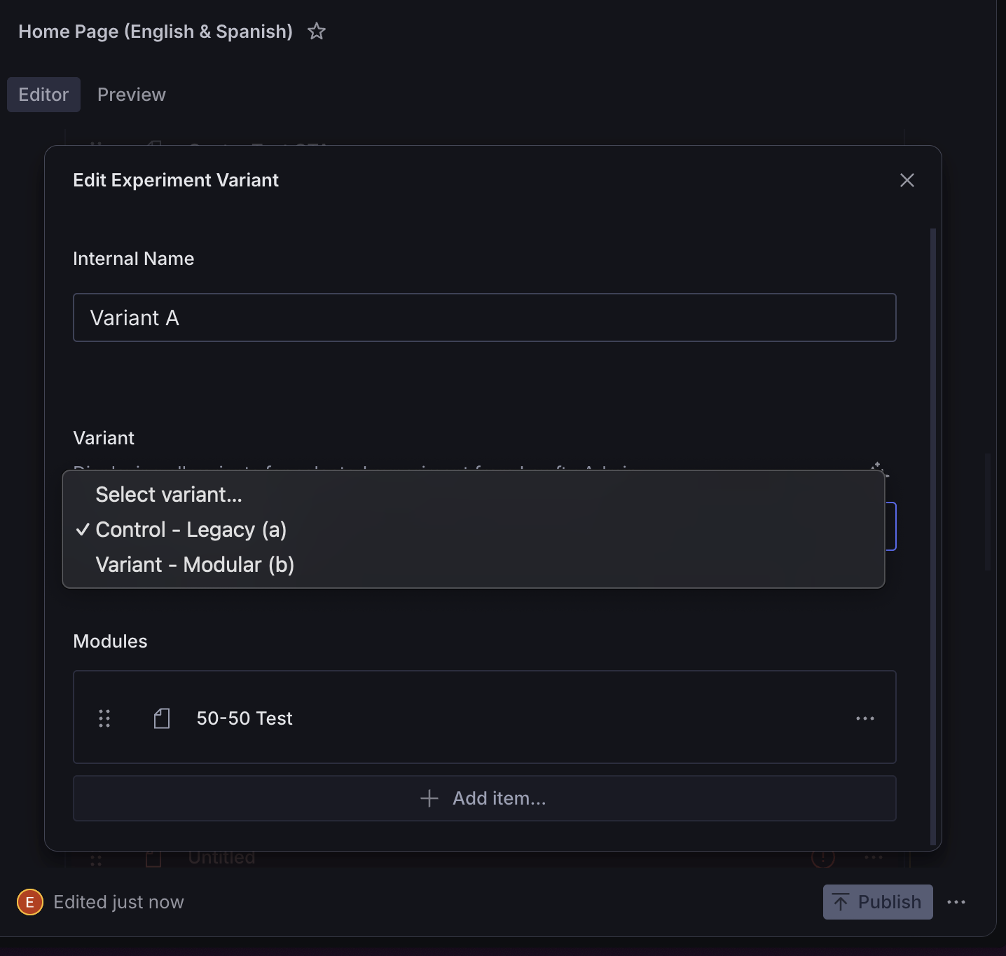 Lawfty CMS experiment variants