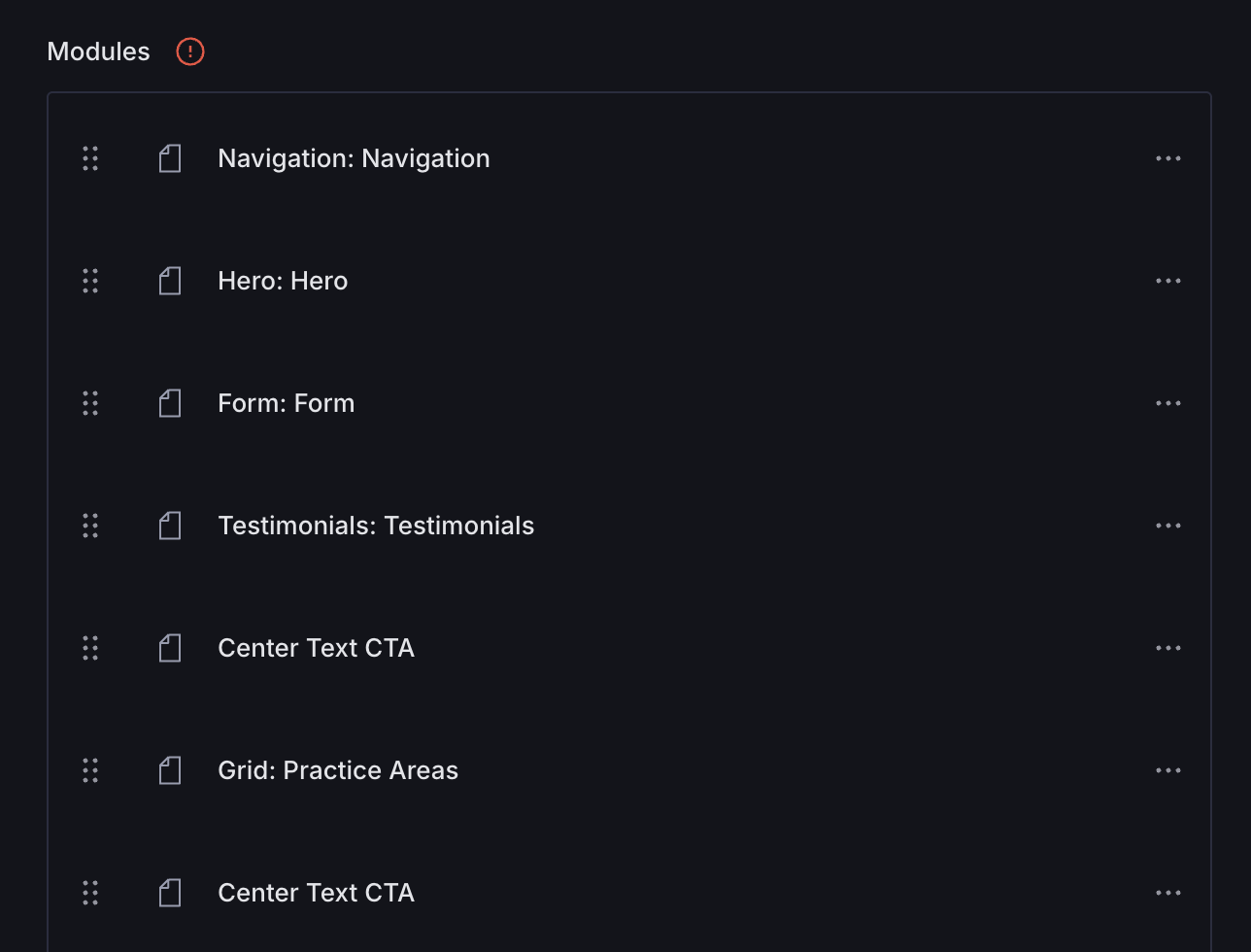 Lawfty CMS module list